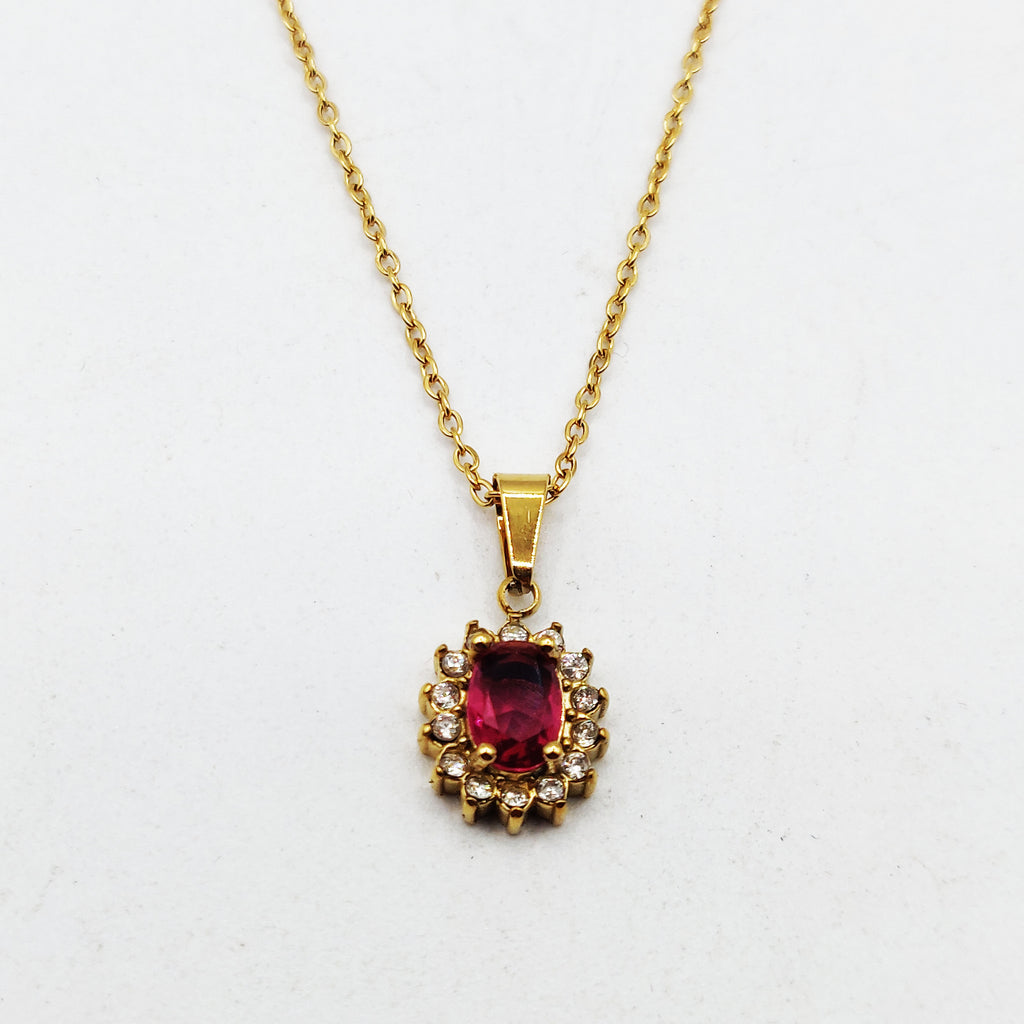 Collier Soleil Rose Tour Cristaux