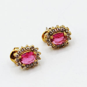 Boucles d'oreilles Soleil Rose Tour Cristaux