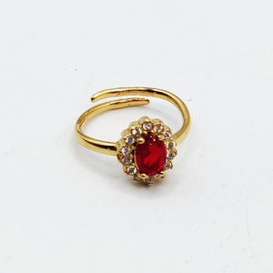 Bague Soleil Rouge Tour Cristaux