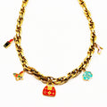 Collier Chaîne Pendentifs Trèfles et Étoiles Luxe