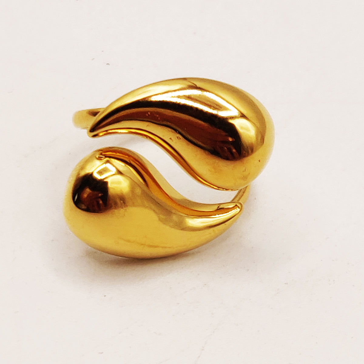 Bague Double Gouttes Bombées Écartées Luxe