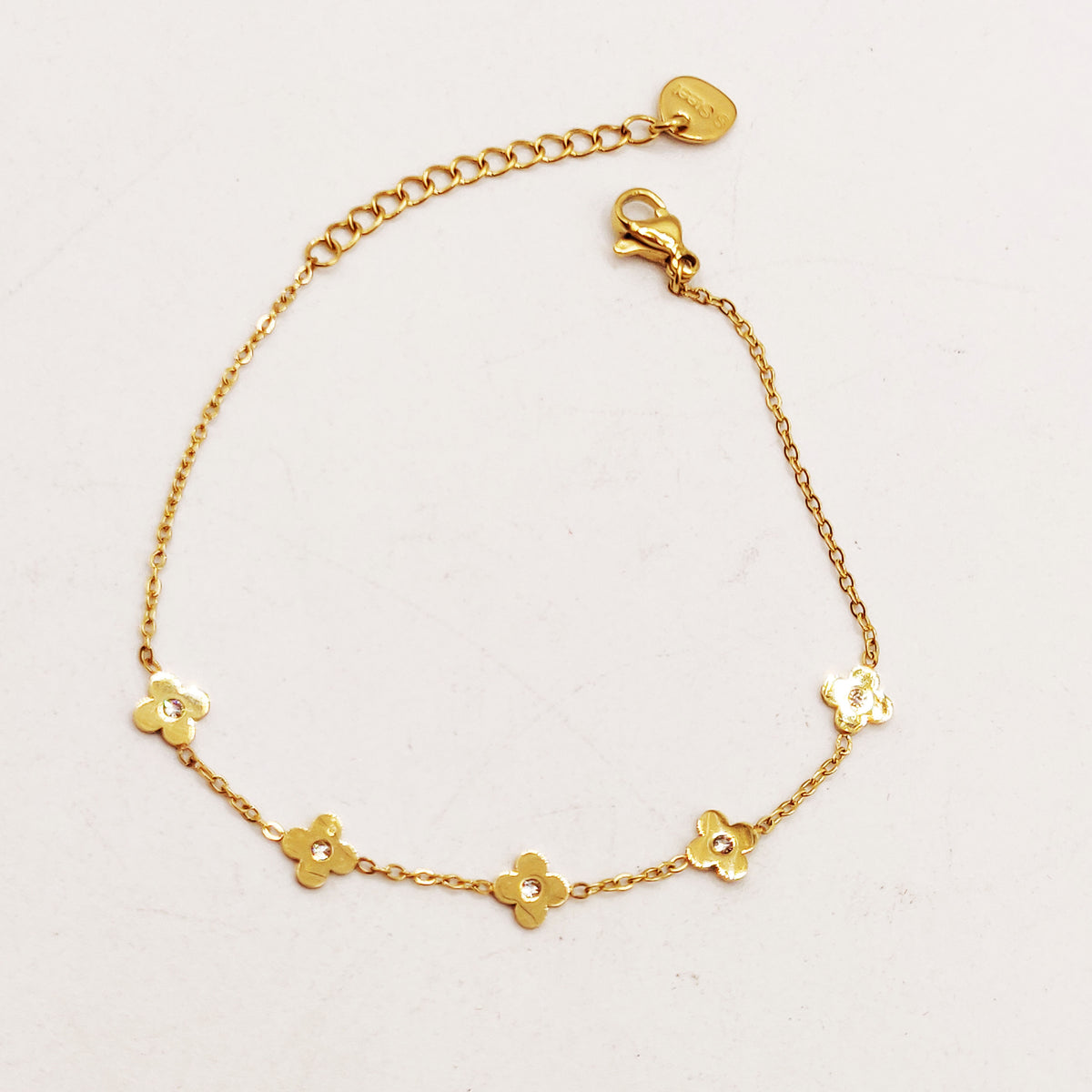 Bracelet Multi Trèfles Centre Cristaux Luxe