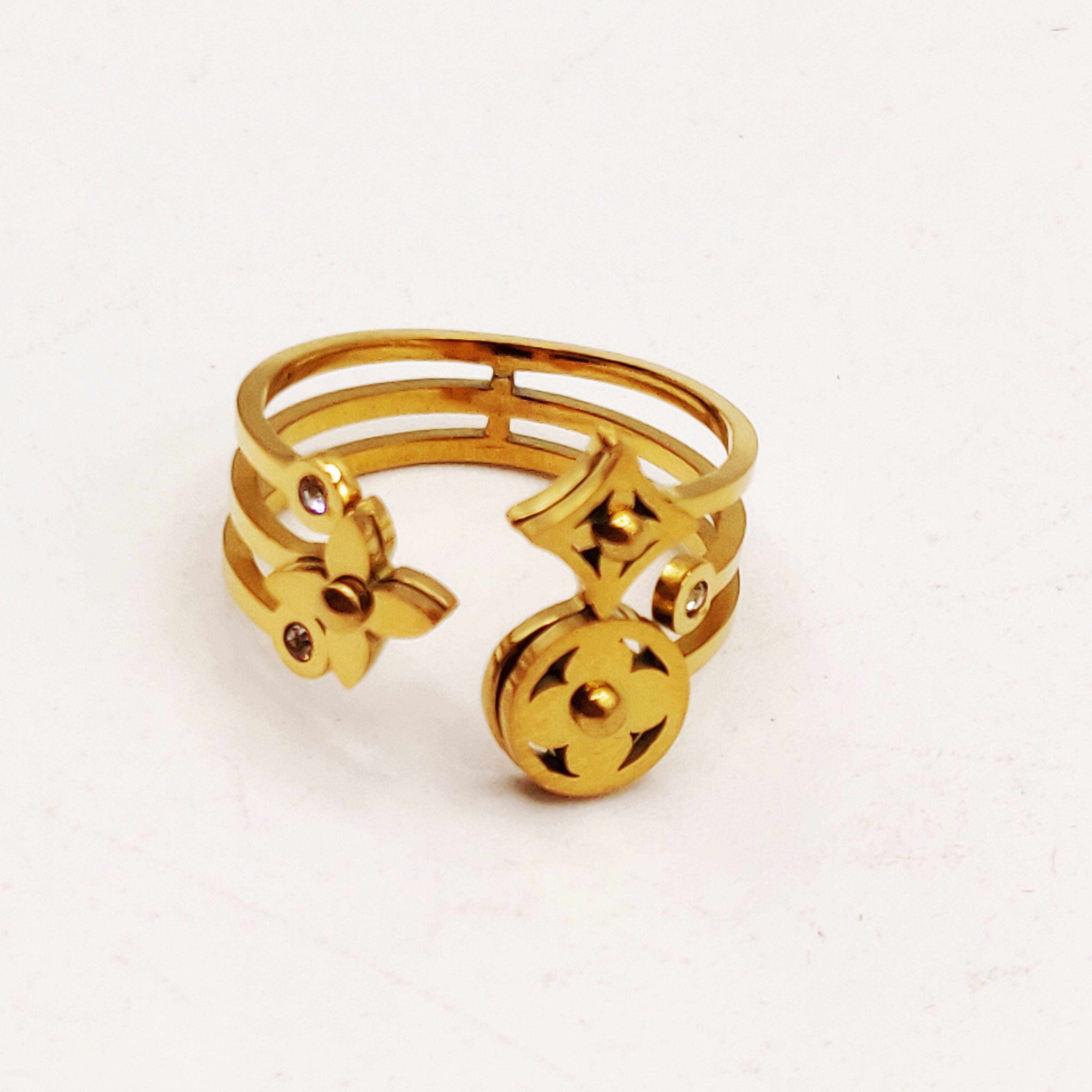 Bague Trèfles et Étoiles Luxe et Cristaux