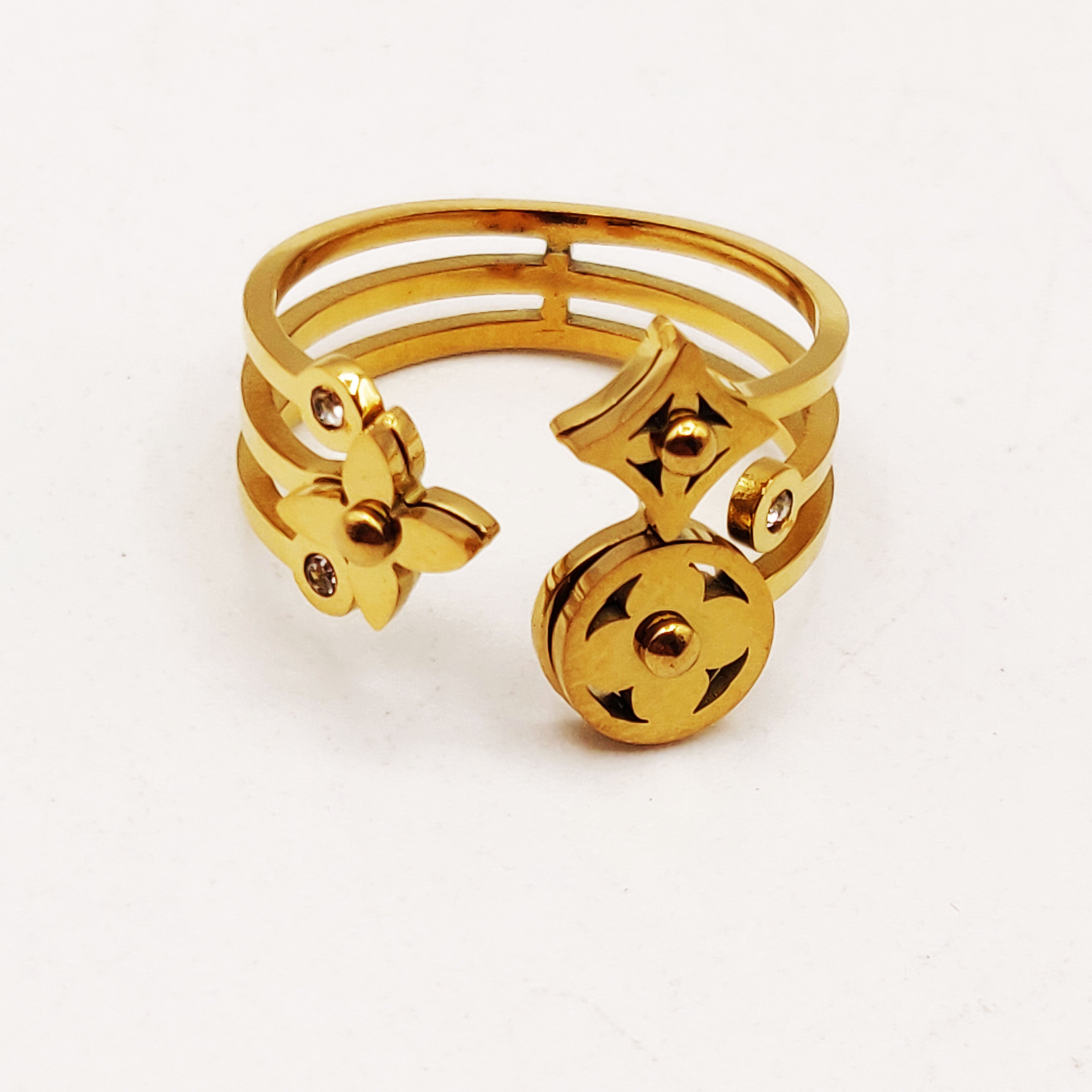 Bague Trèfles et Étoiles Luxe et Cristaux