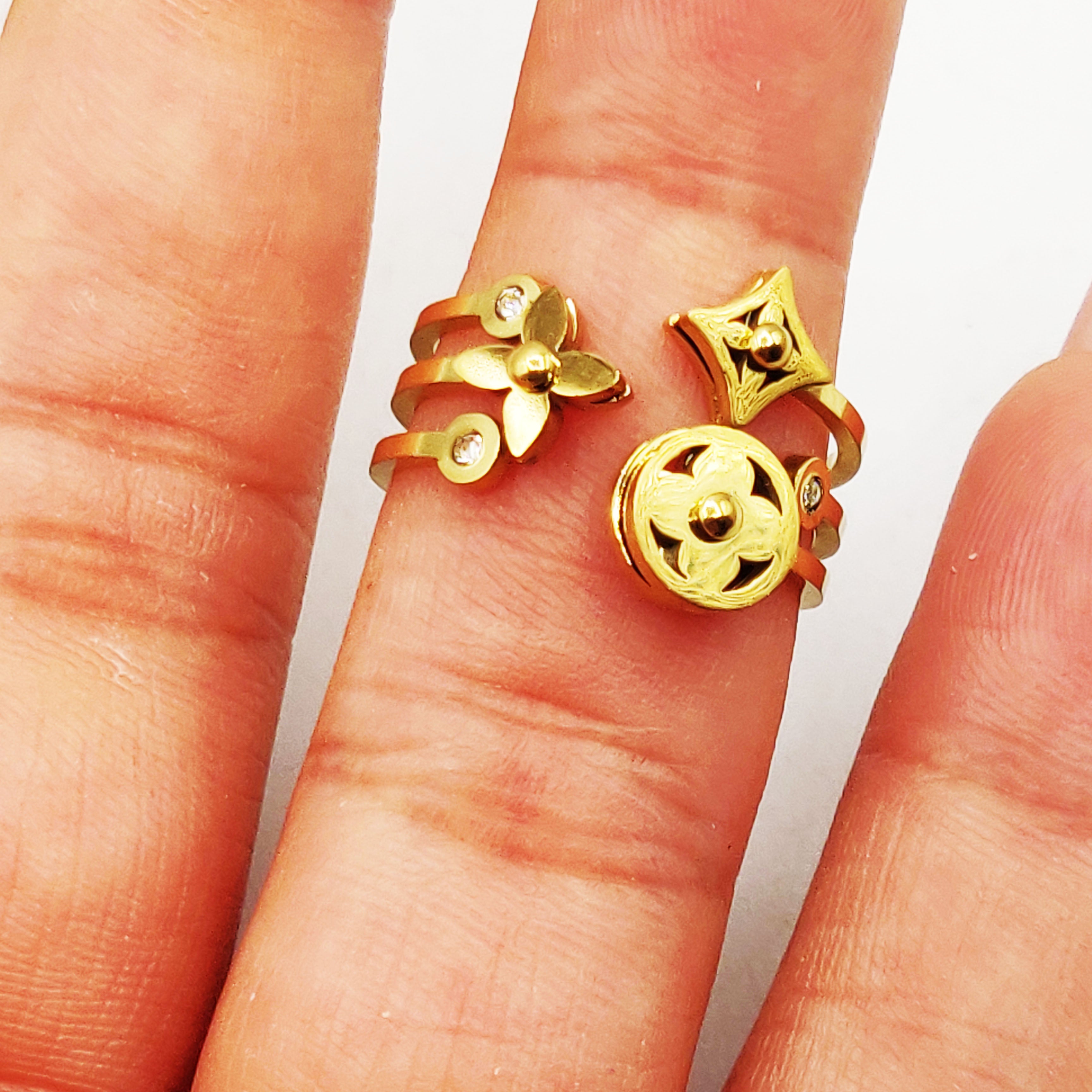 Bague Trèfles et Étoiles Luxe et Cristaux