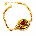 Bracelet Torsade Goutte Orientale Cristal Rouge Luxe