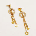 Boucles d'oreilles Tresse Cercle Cristaux Pendentifs Luxe