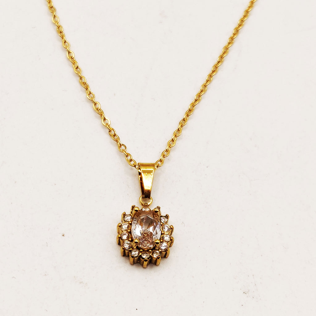 Collier Soleil Blanc Tour Cristaux