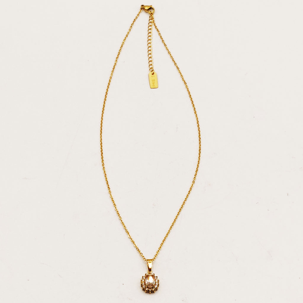 Collier Soleil Blanc Tour Cristaux