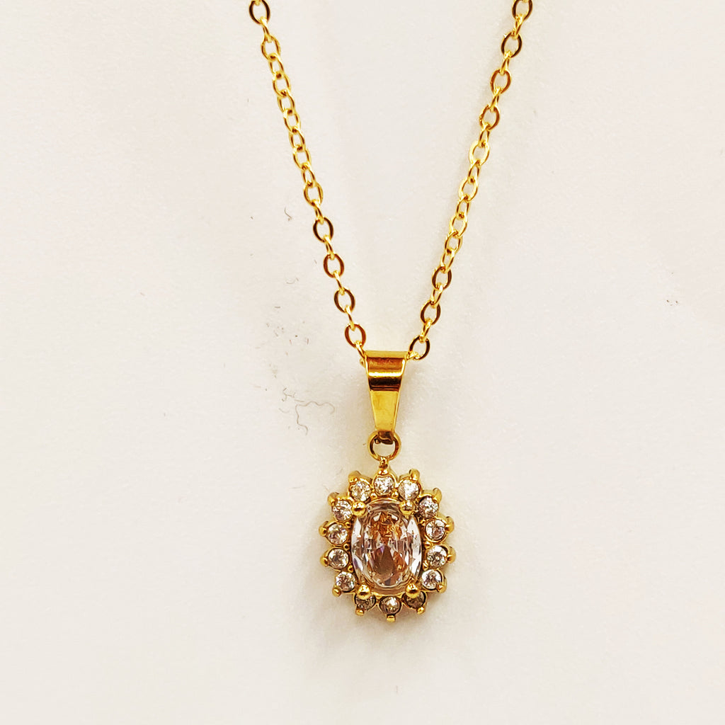 Collier Soleil Blanc Tour Cristaux