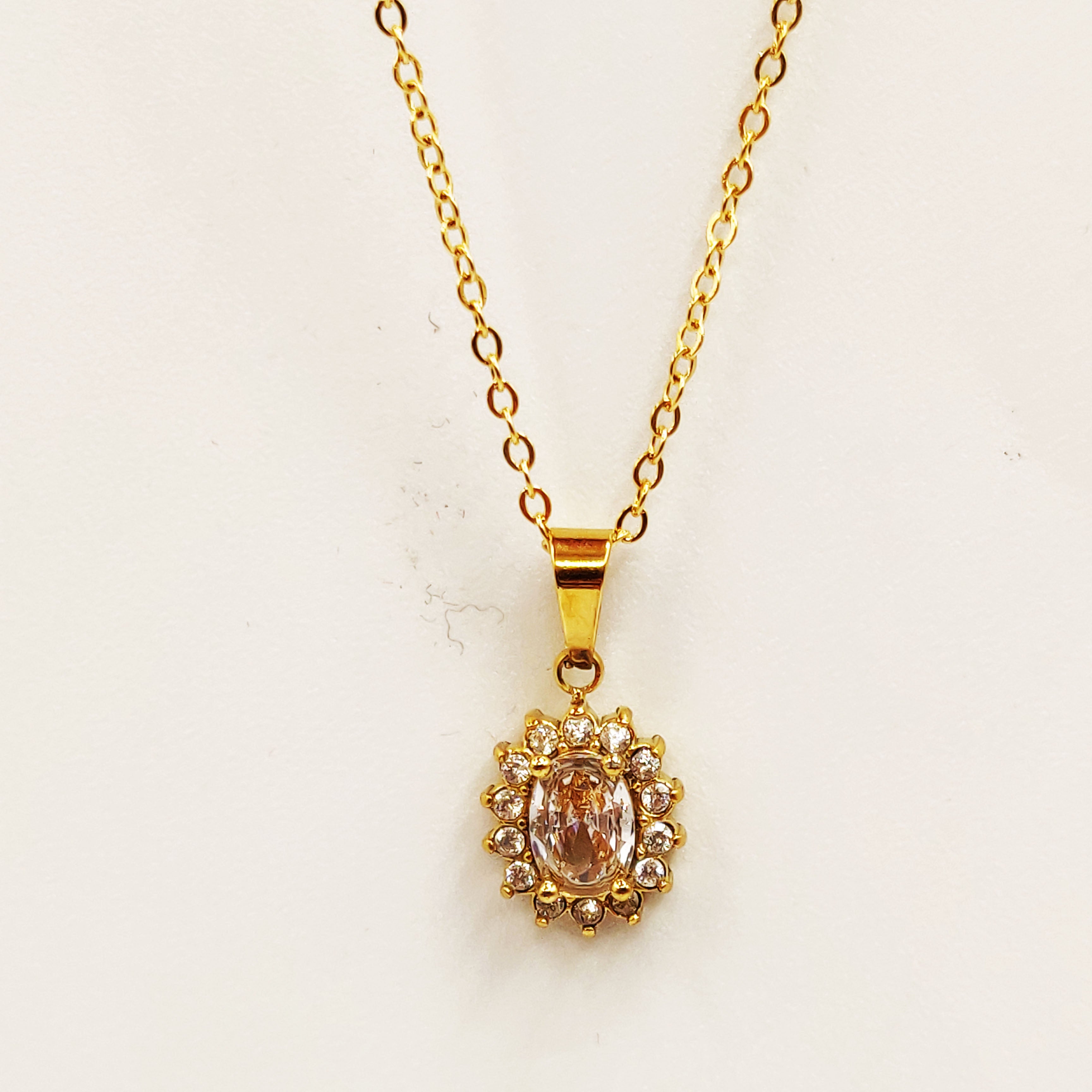Collier Soleil Blanc Tour Cristaux