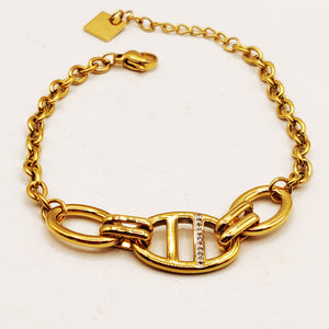 Bracelet Chaîne H Luxe Cristaux