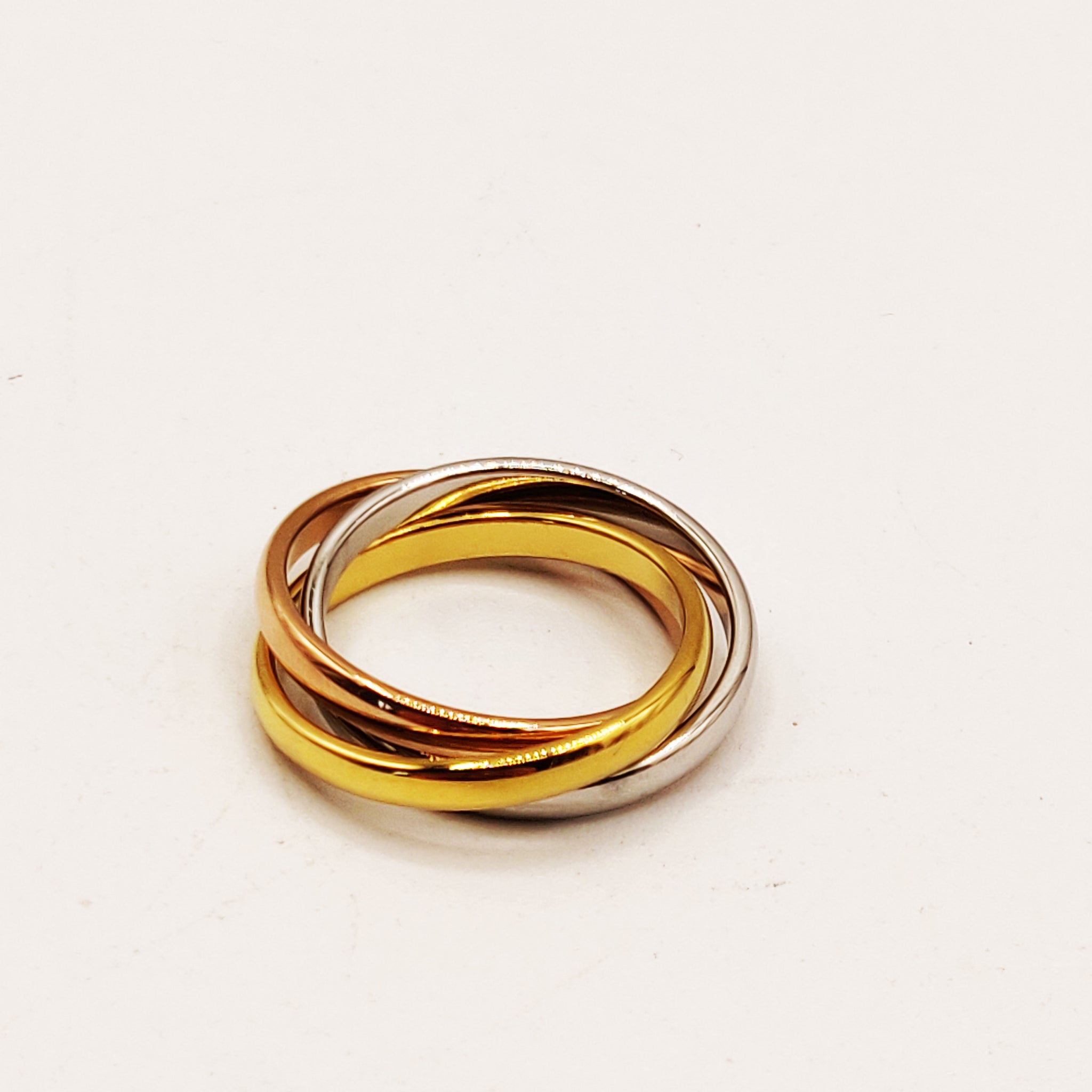 Bague Anneaux Tricolores Luxe