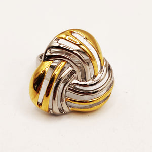 Grande Bague Multi Lignes Croisées Tricolores Luxe