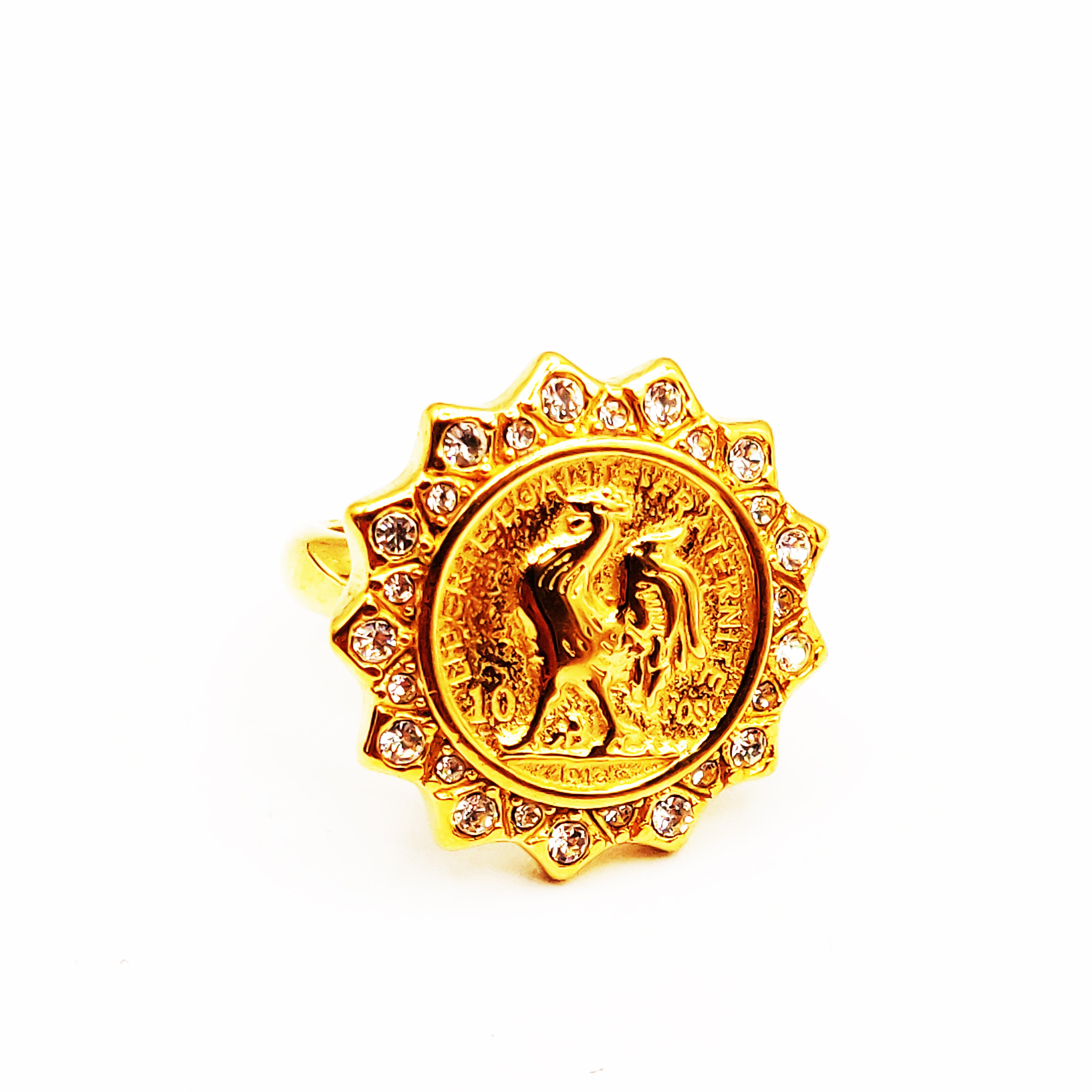 Bague Torsade Louise Coq Soleil Cristaux Luxe