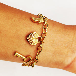 Bracelet Chaîne Bibelots Coeurs Beauté Luxe