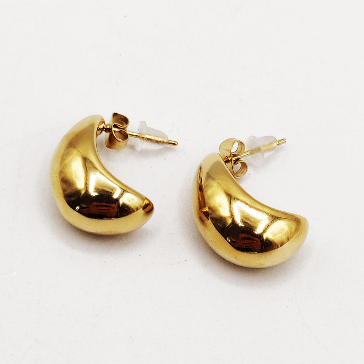 Boucles d'oreilles Créoles Gouttes Bombées Luxe
