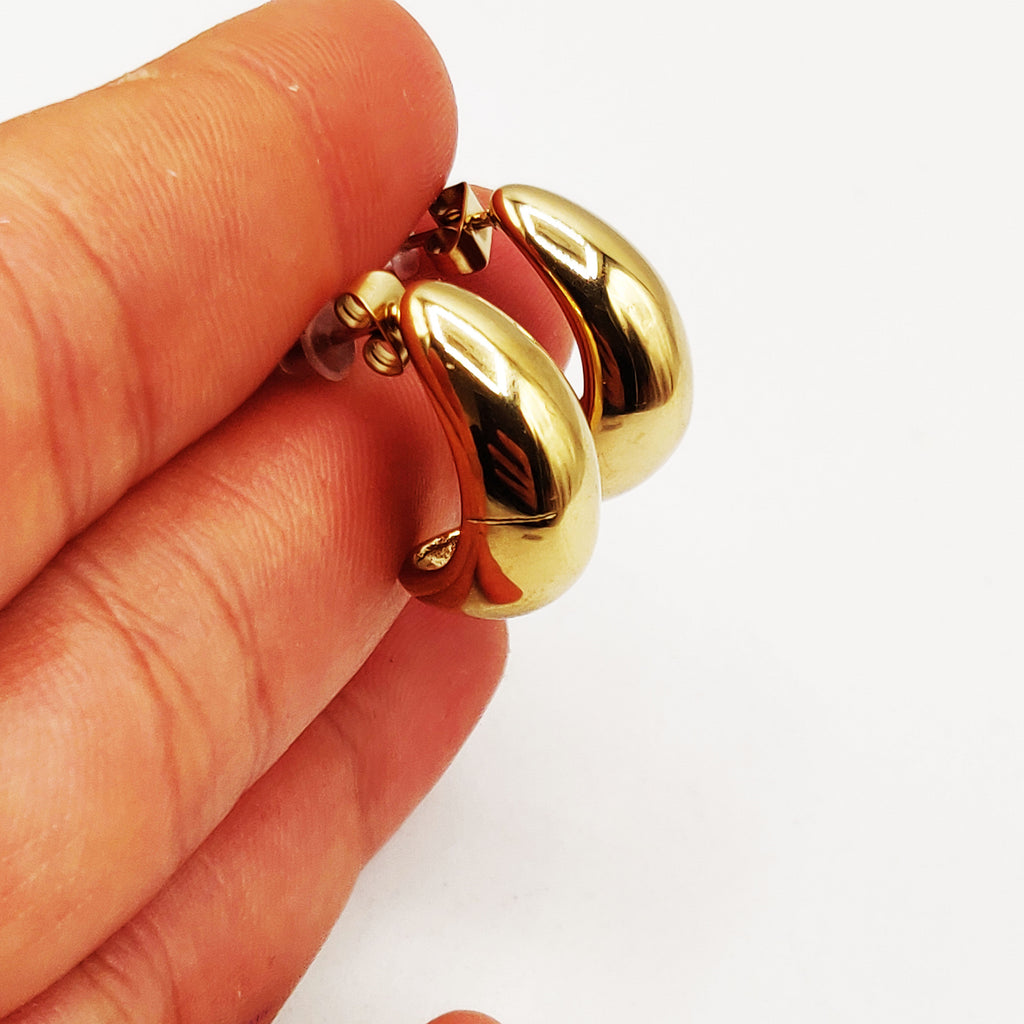Boucles d'oreilles Créoles Gouttes Bombées Luxe