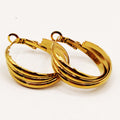 Boucles d'oreilles Créoles Triple Lignes Emmêlées