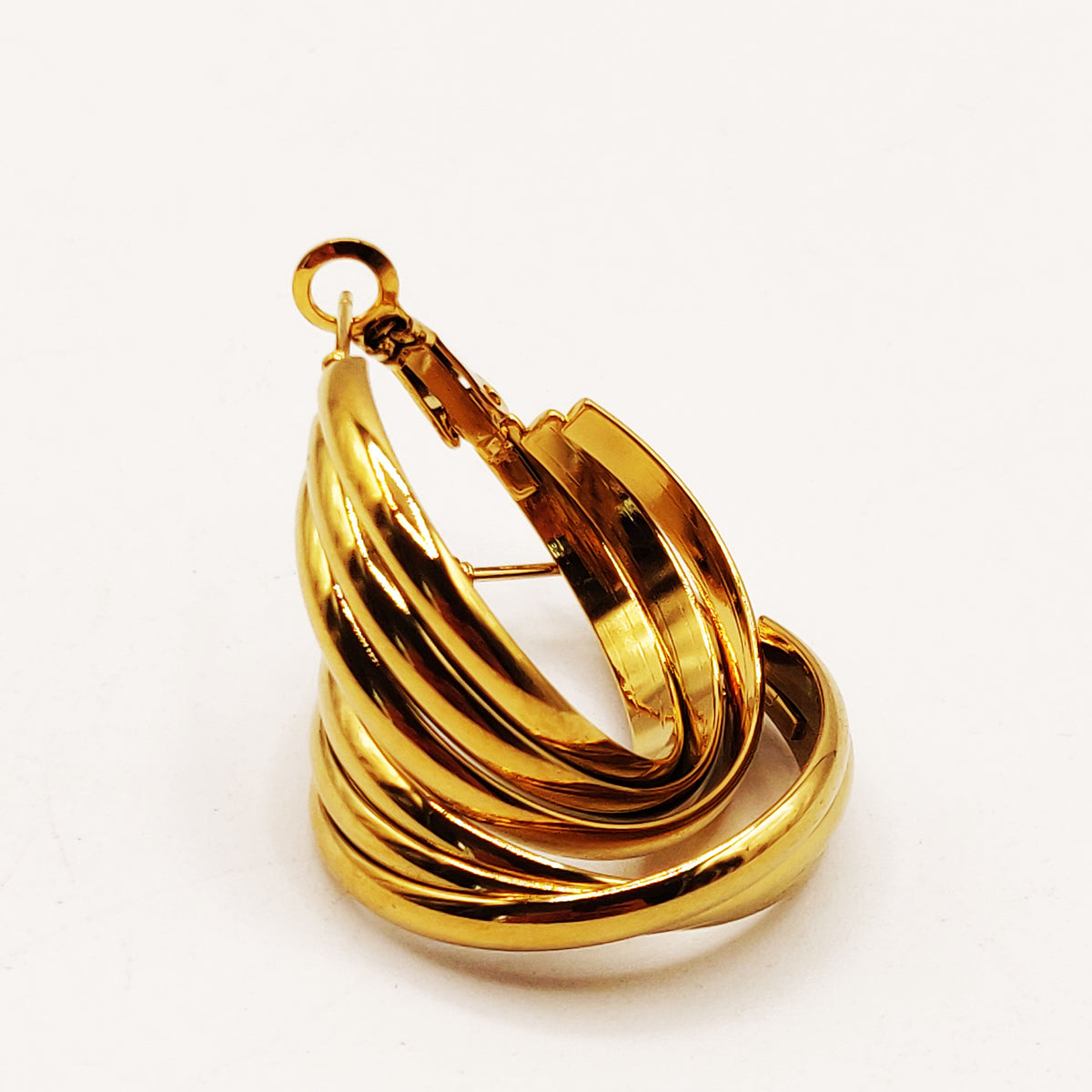 Boucles d'oreilles Créoles Triple Lignes Emmêlées