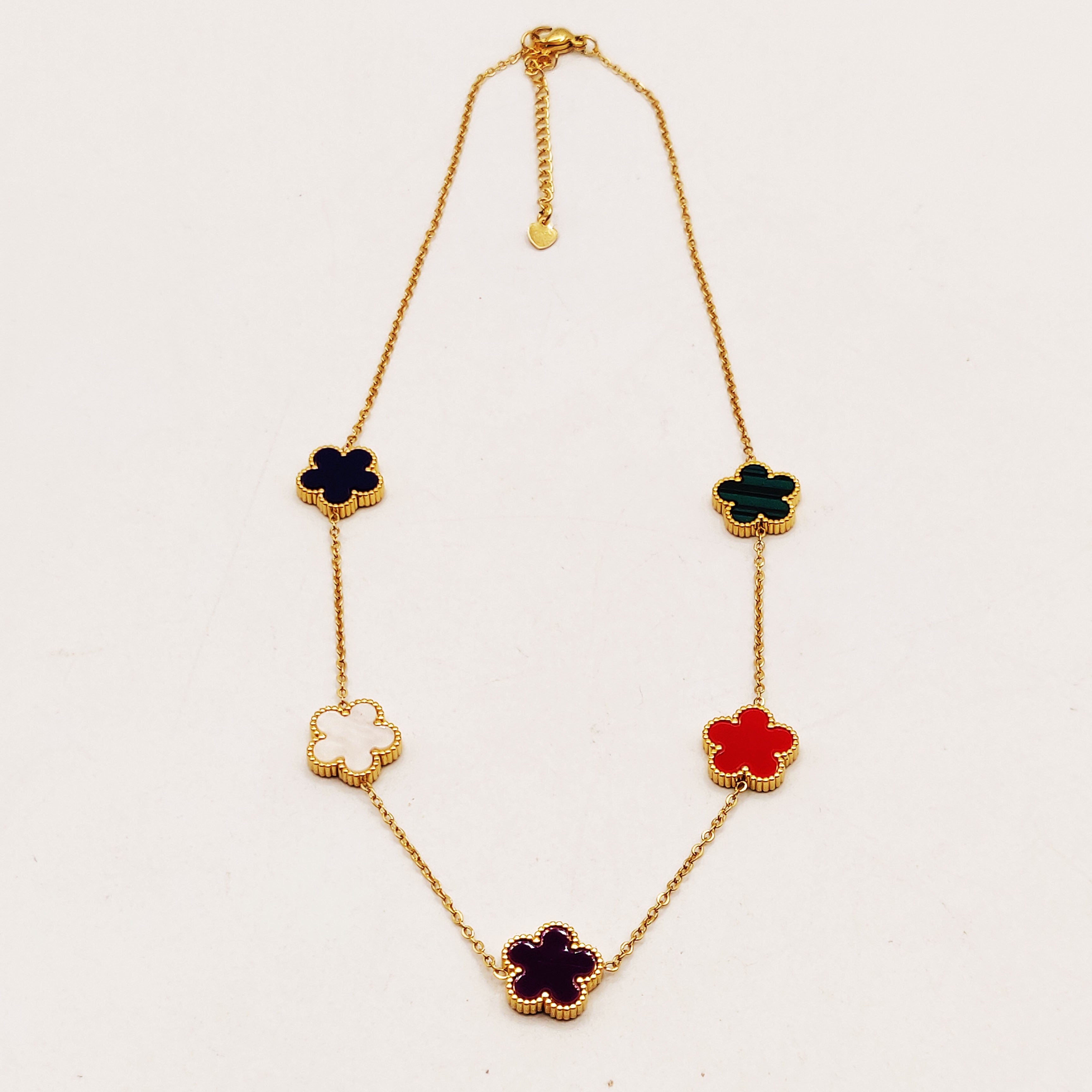 Collier Marguerites Tour Perles d'imitation Multicolores Luxe