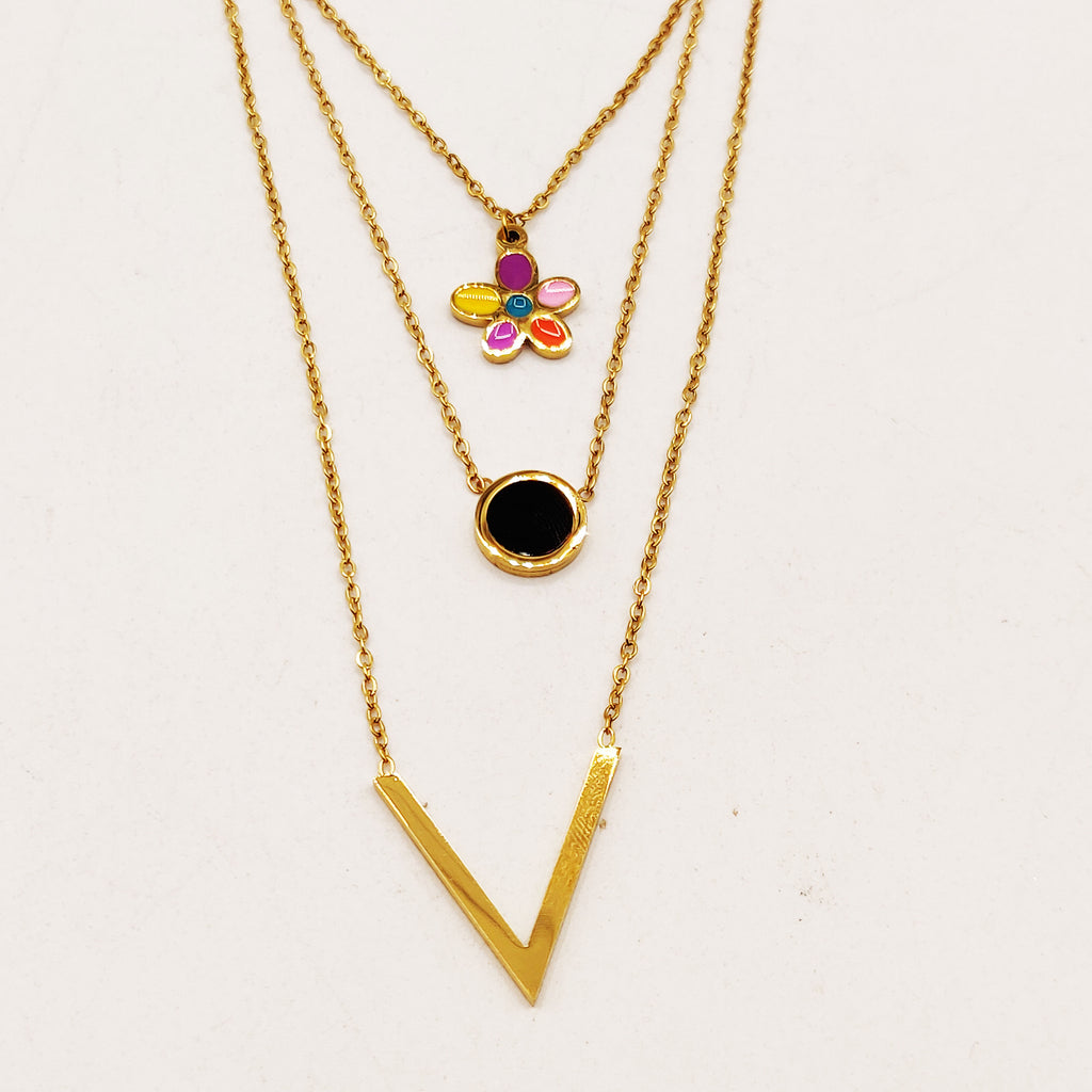 Collier Triple Romain, Marguerite et V Luxe