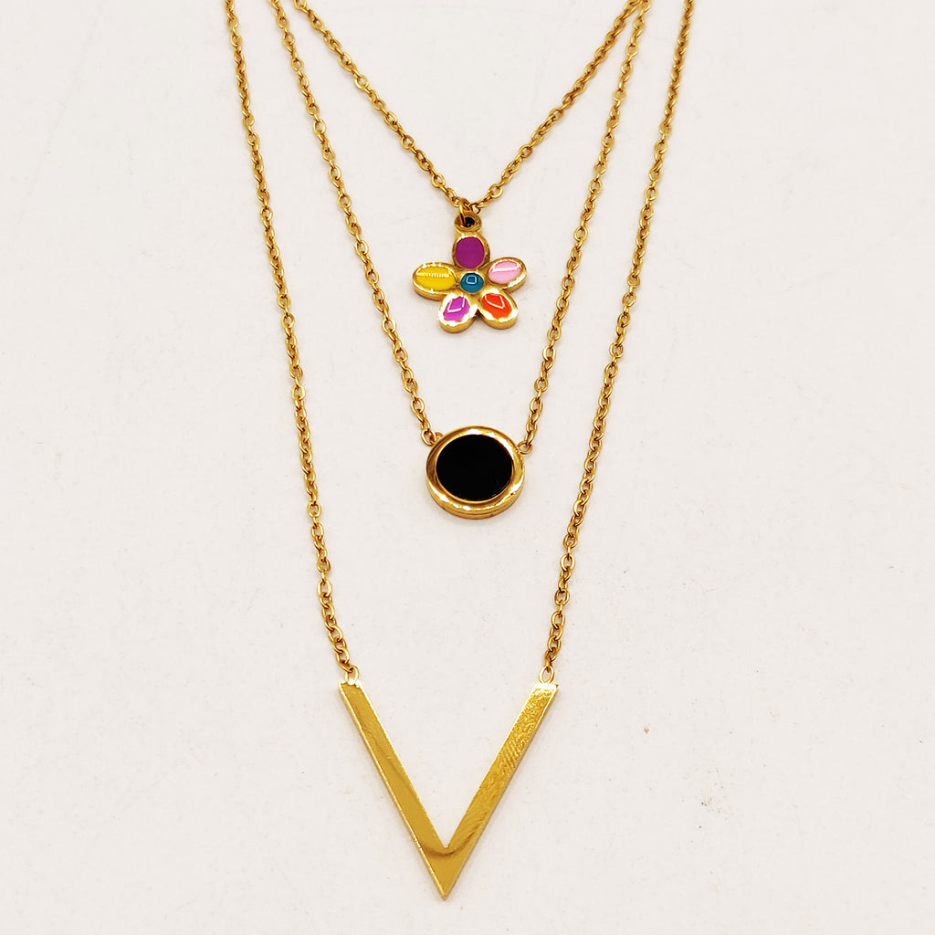 Collier Triple Romain, Marguerite et V Luxe