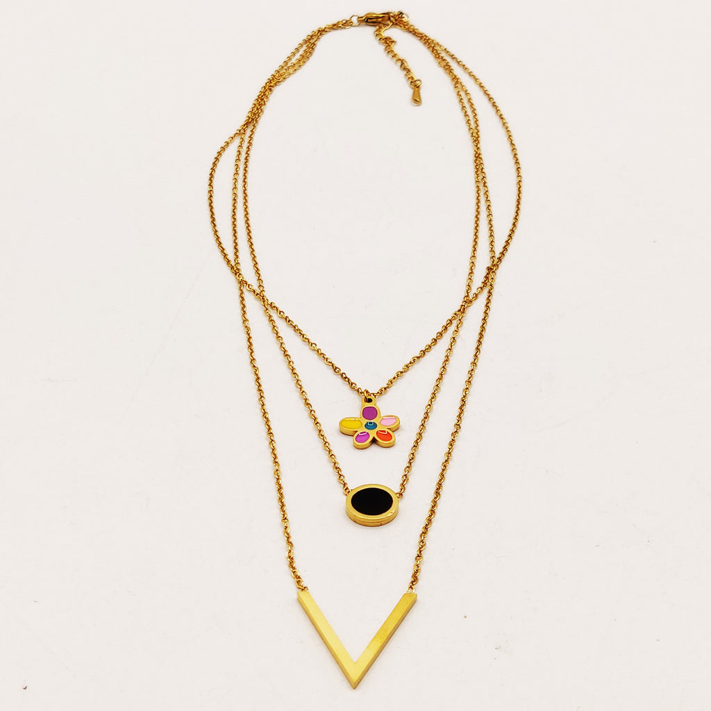 Collier Triple Romain, Marguerite et V Luxe