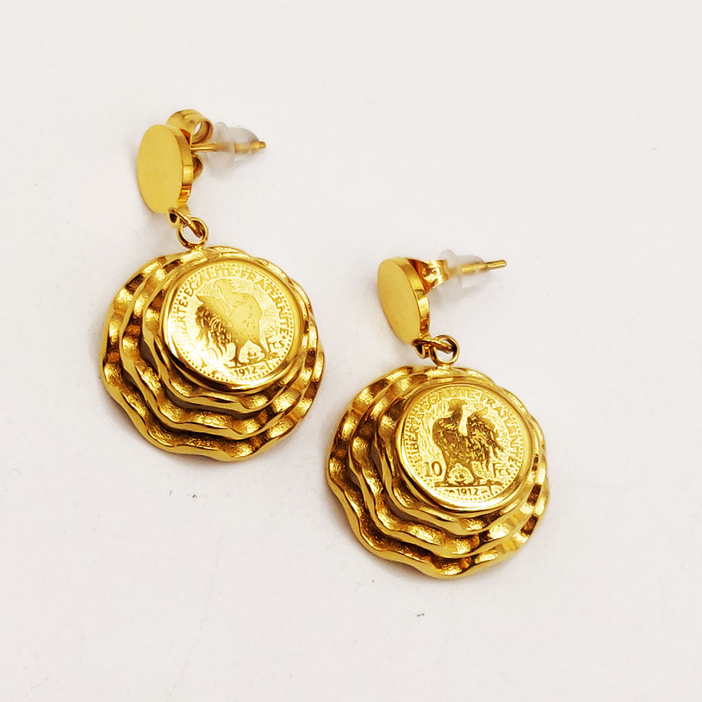 Boucles d'oreilles Torsade Louise Coq Vagues Haut Luxe