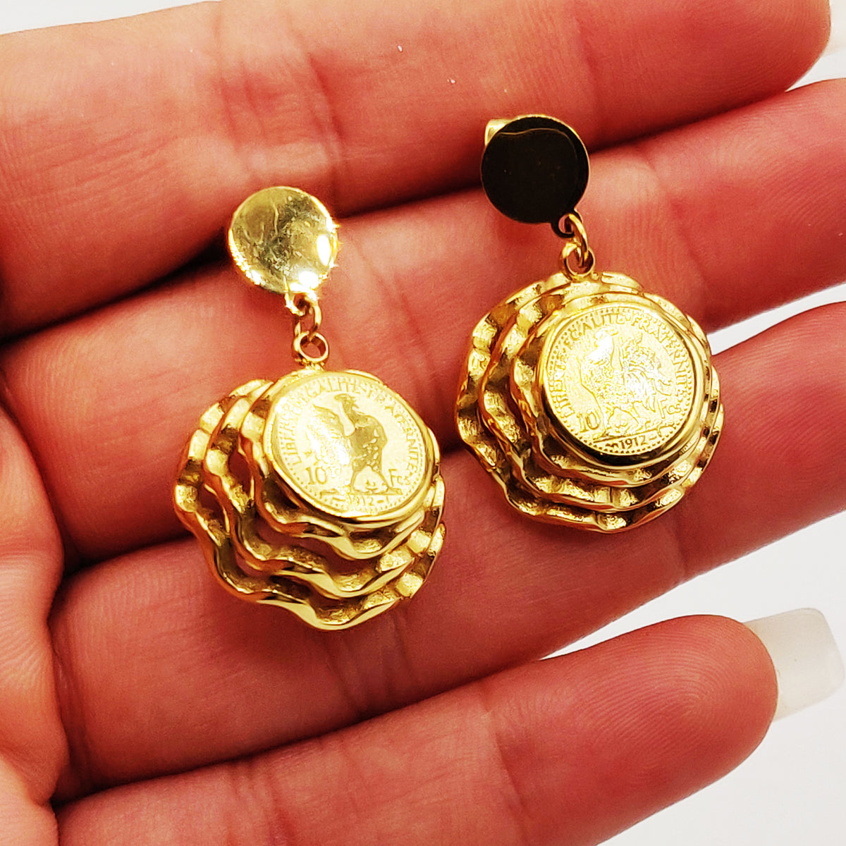 Boucles d'oreilles Torsade Louise Coq Vagues Haut Luxe
