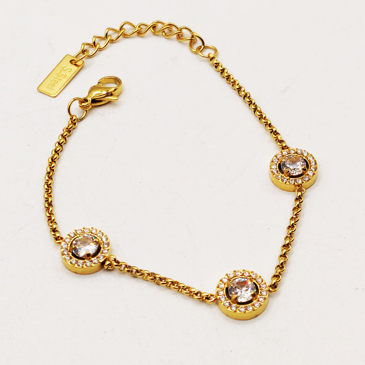 Bracelet Multi Cristaux Ronds Tour Cristaux