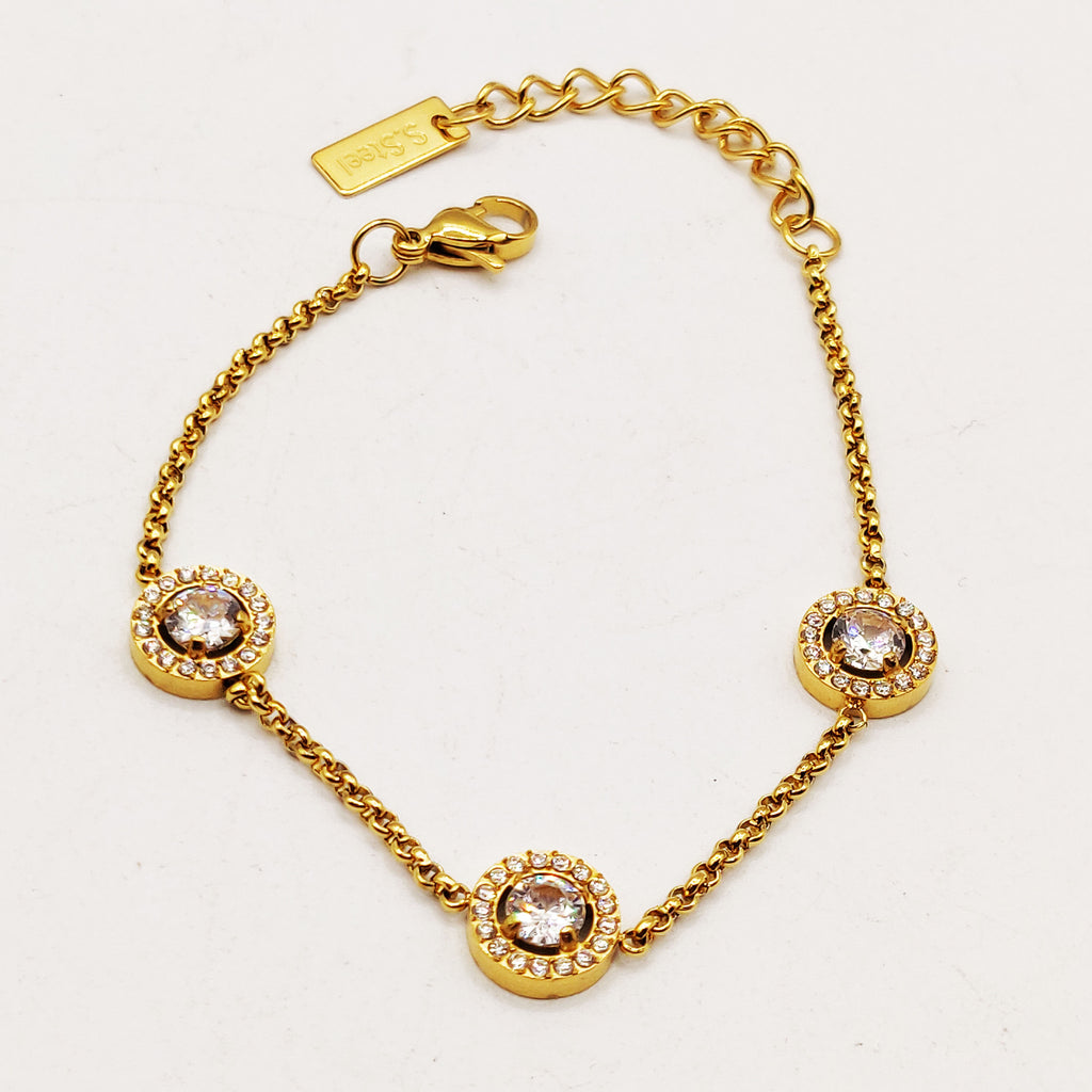 Bracelet Multi Cristaux Ronds Tour Cristaux