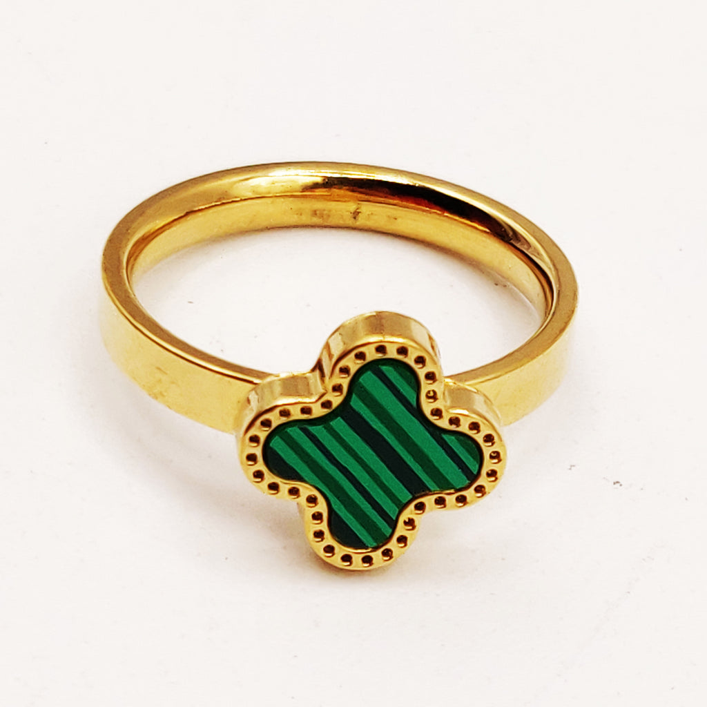 Bague Trèfle Luxe Vert