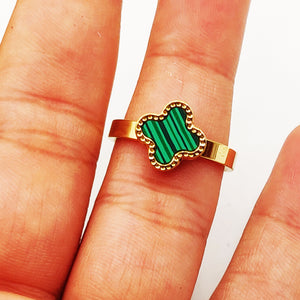 Bague Trèfle Luxe Vert