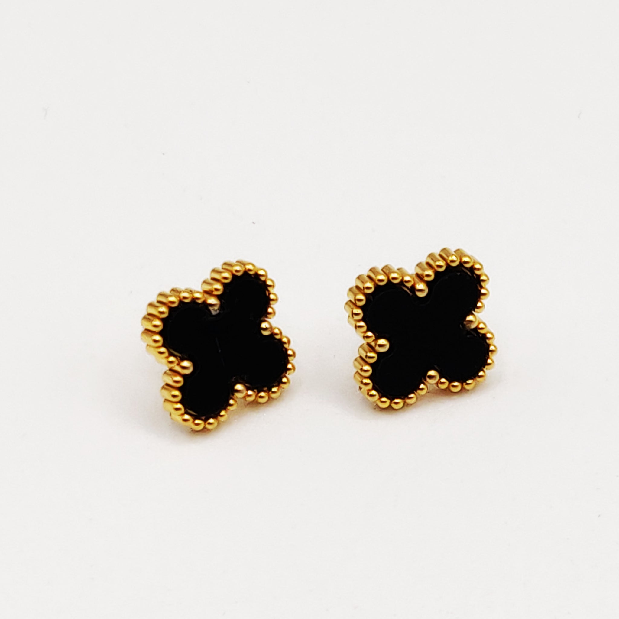 Boucles d'oreilles Trèfles Luxe Noirs