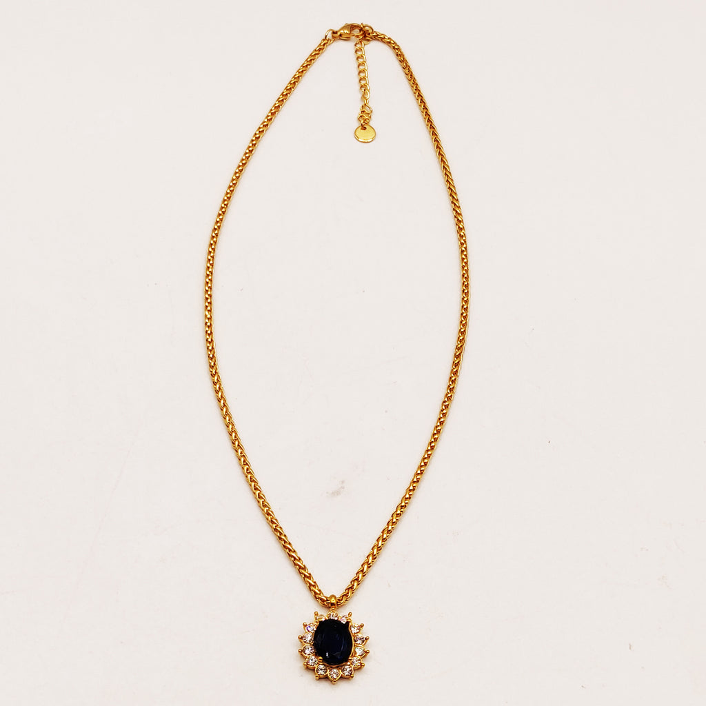 Collier Torsade Grand Soleil Bleu Tour Cristaux Luxe