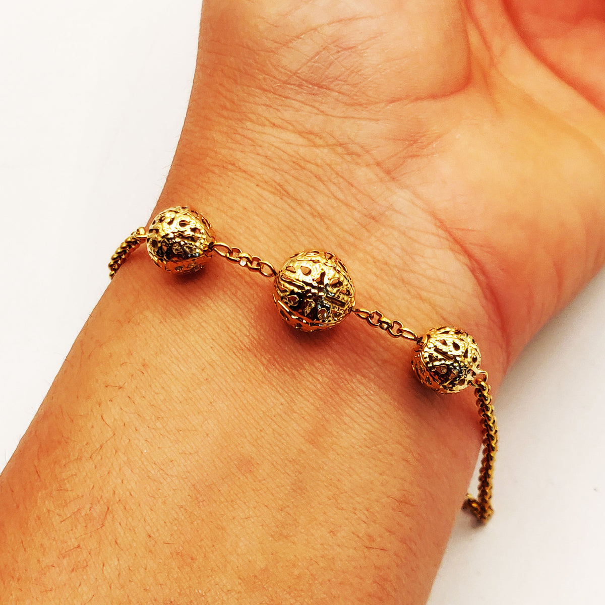 Bracelet Maillons Boules Trouées Luxe