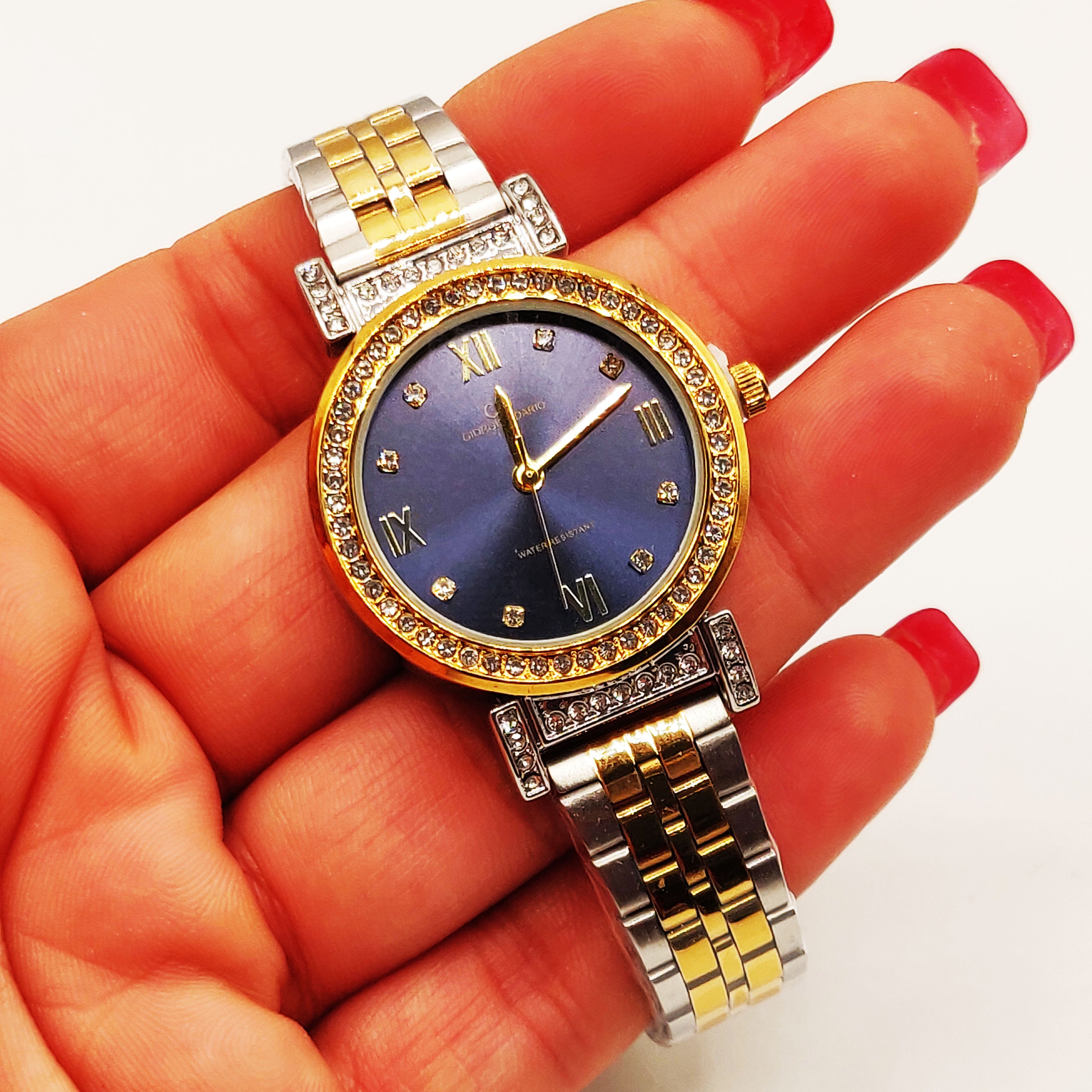 Montre Giorgio & Dario EU6562 Fond Bleu Bracelet Argenté et Doré
