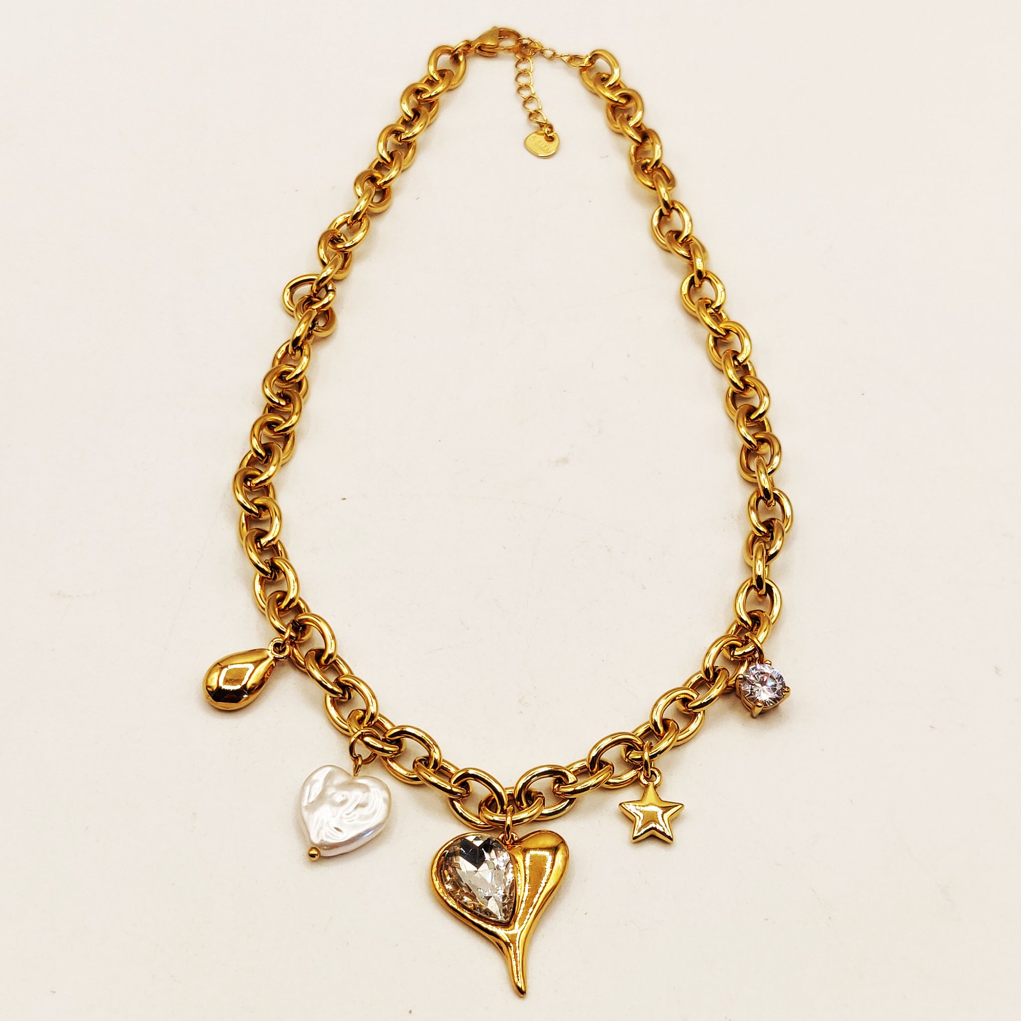 Collier Chaîne Bibelots Coeur Cristal