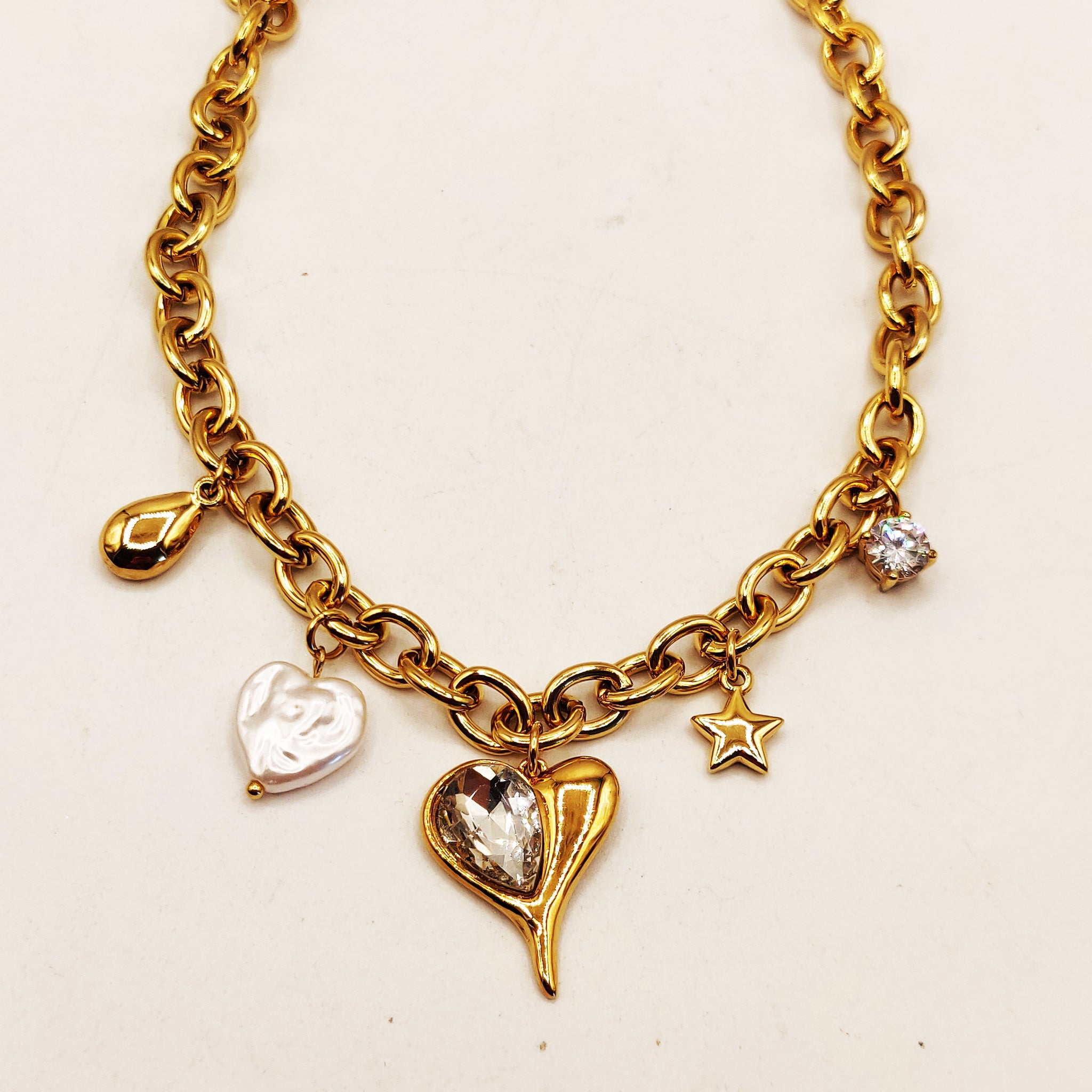 Collier Chaîne Bibelots Coeur Cristal