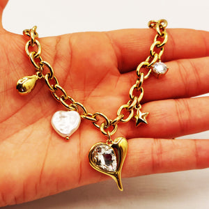 Collier Chaîne Bibelots Coeur Cristal