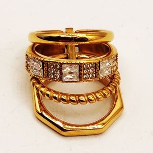 Bague Quatuor Carrés Cristaux