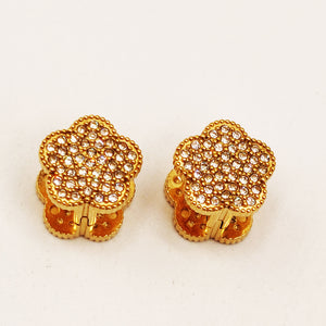 Boucles d'oreilles Double Margeurites Cristaux et Vertes Luxe