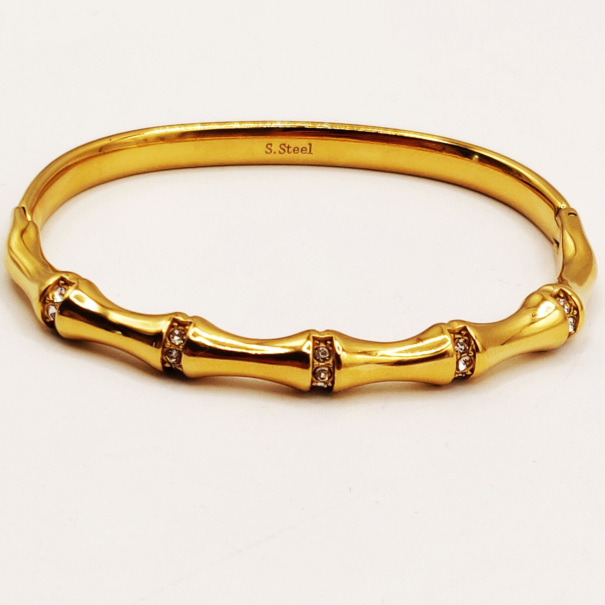 Bracelet Rigide Os et Cristaux Luxe