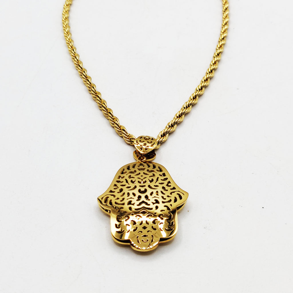 Collier Torsade Grande Main de Fatma Motifs Orientaux Luxe