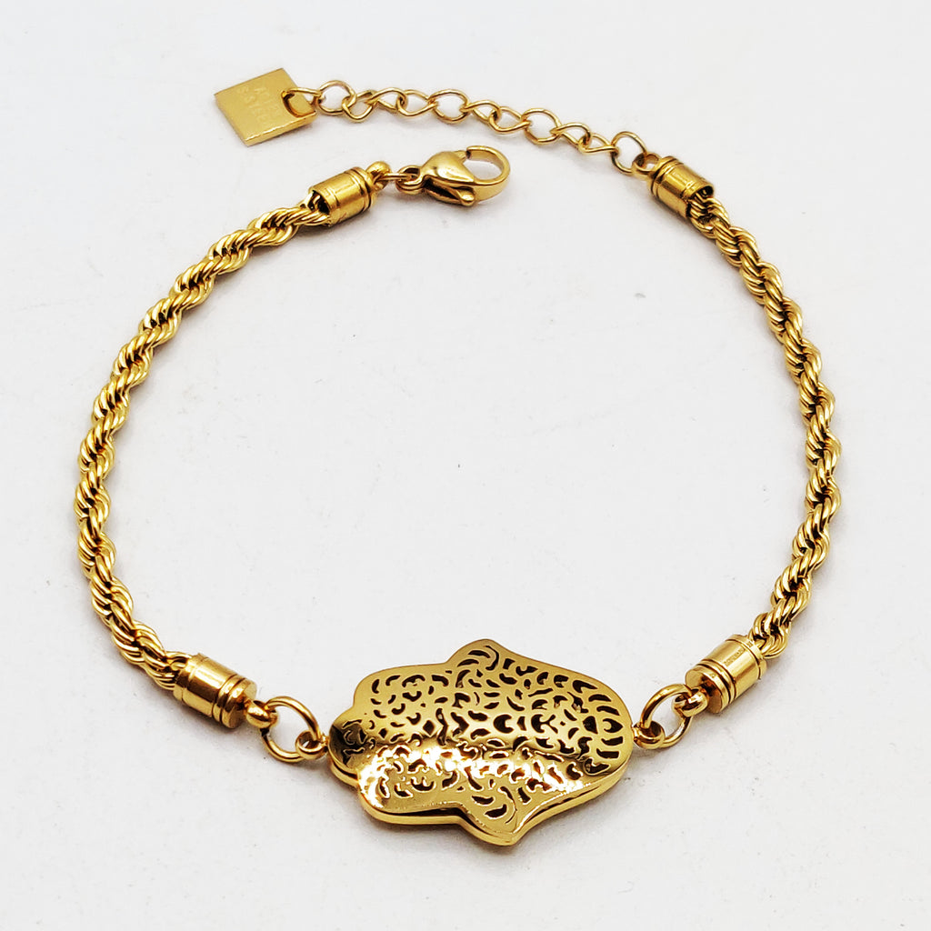 Bracelet Torsade Grande Main de Fatma Motifs Orientaux Luxe