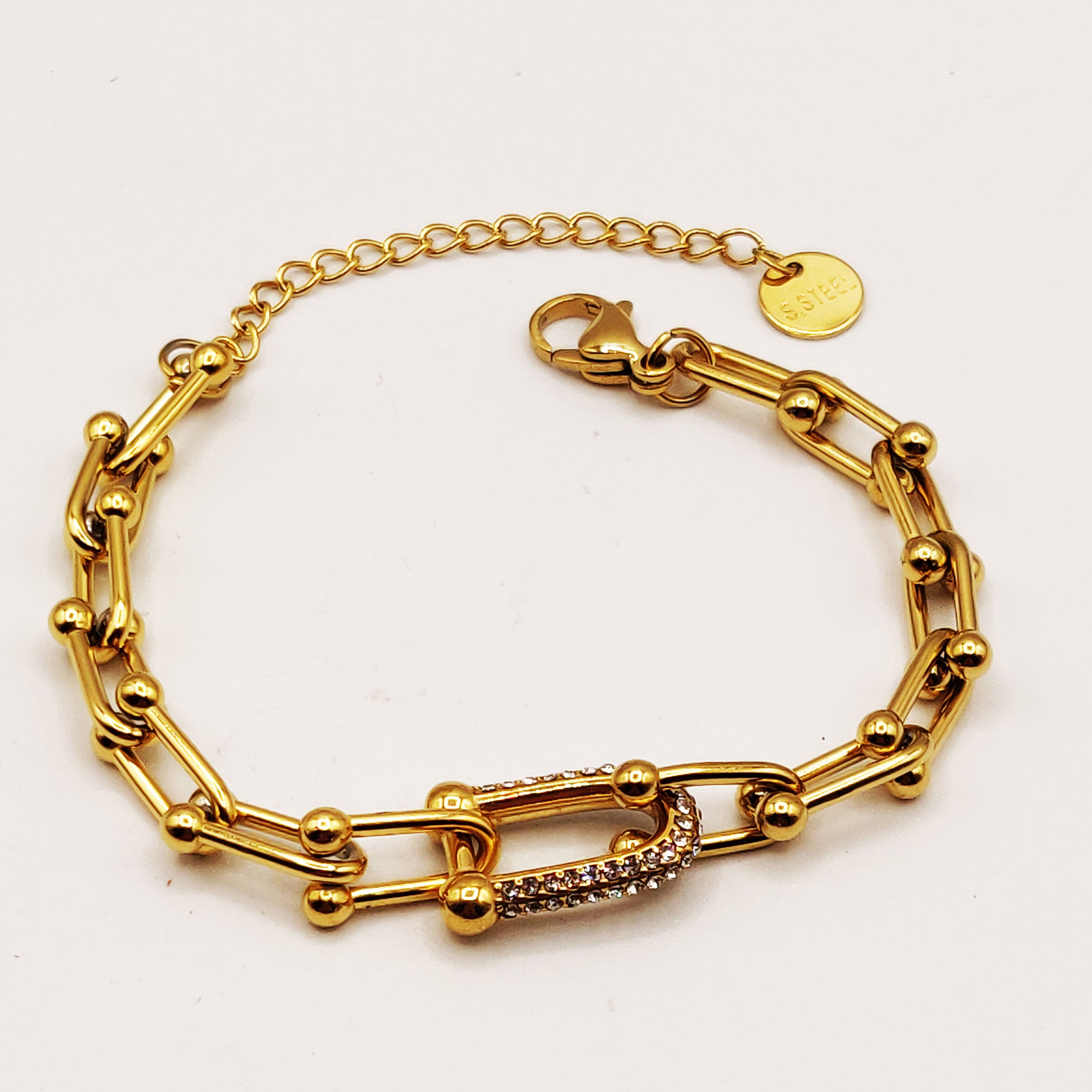 Bracelet Grand T Luxe Cristaux Luxe