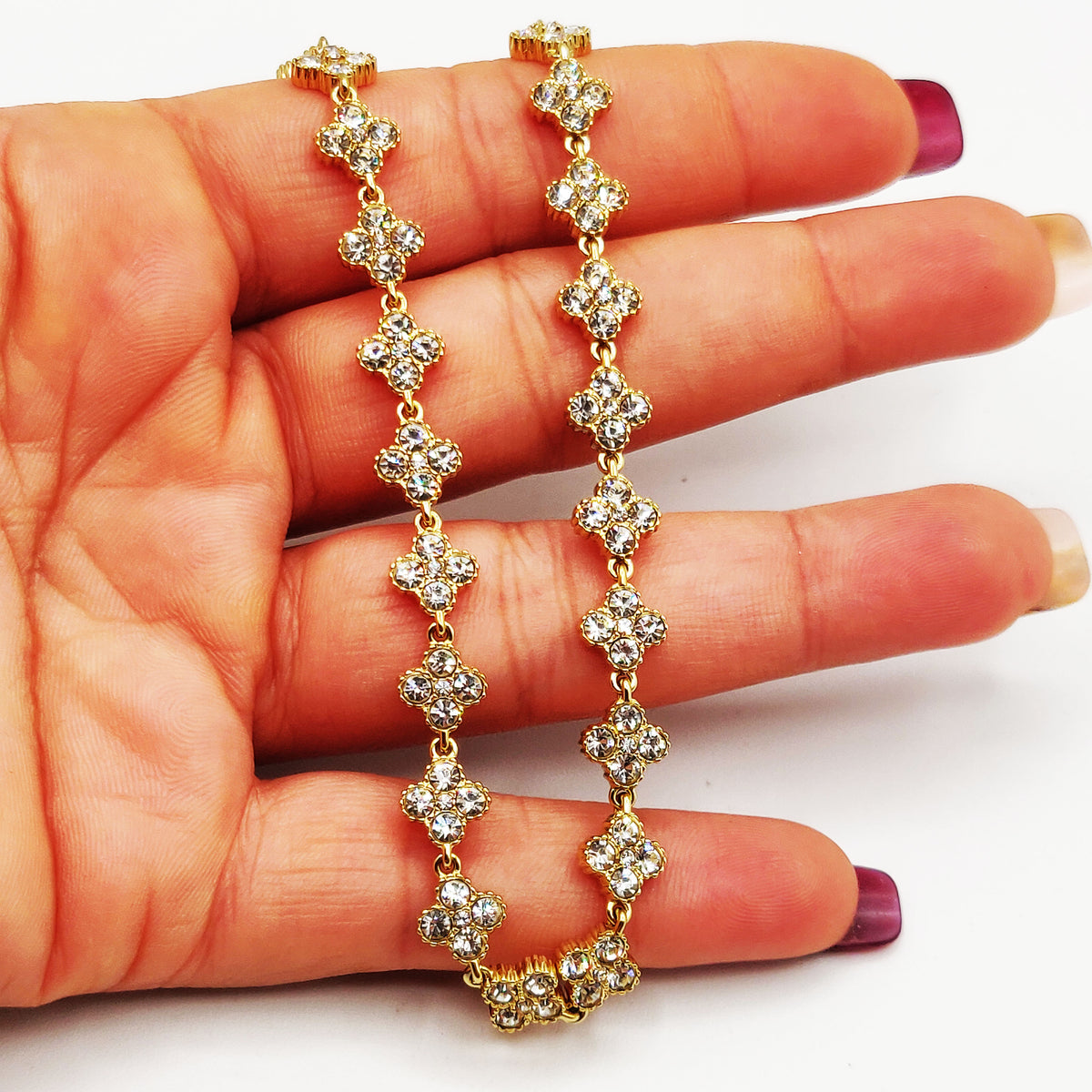 Collier Multi Trèfles 4 Cristaux Luxe
