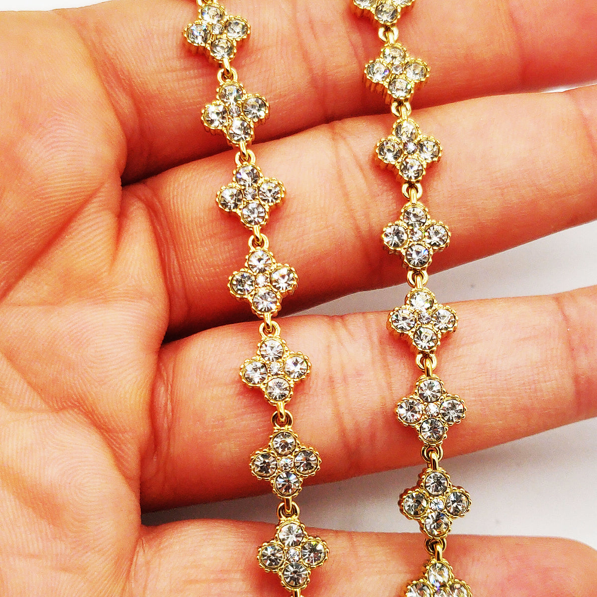 Collier Multi Trèfles 4 Cristaux Luxe