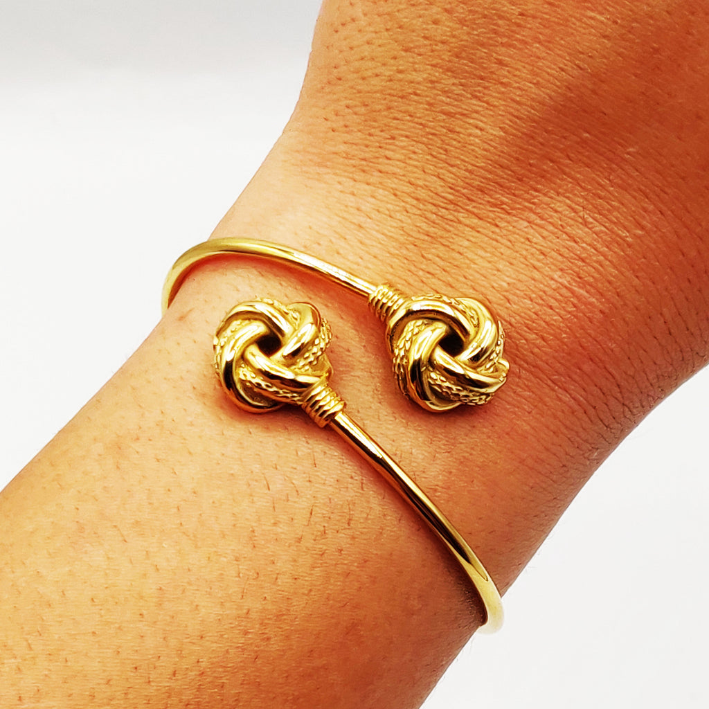 Bracelet Rigide Torsade Boule de Noeuds Luxe
